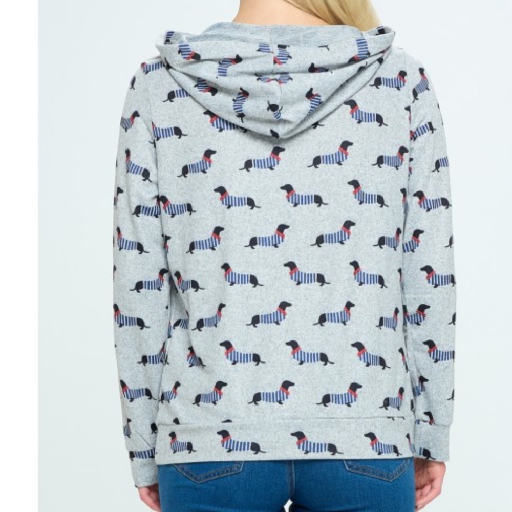 Dachshund Print Hoodie - Picture 2 of 2